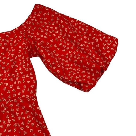 ASOS Puff Sleeve Off The Shoulder Mini Dress With Ruffle Detail Women's Size 10 - Picture 3 of 7